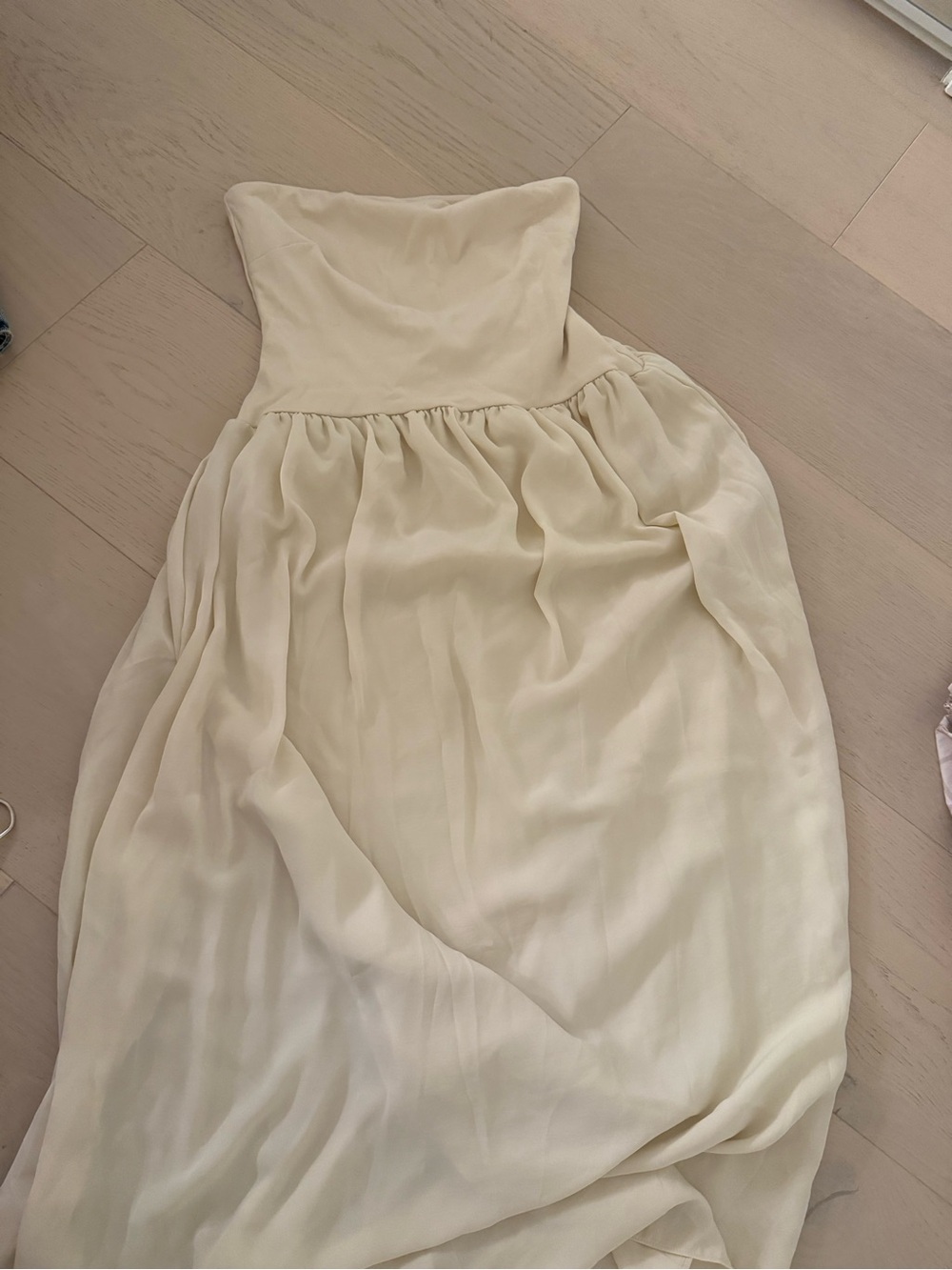 Target Strapless Cream Maxi Dress